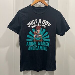 Anime Ramen Gaming Black T-Shirt